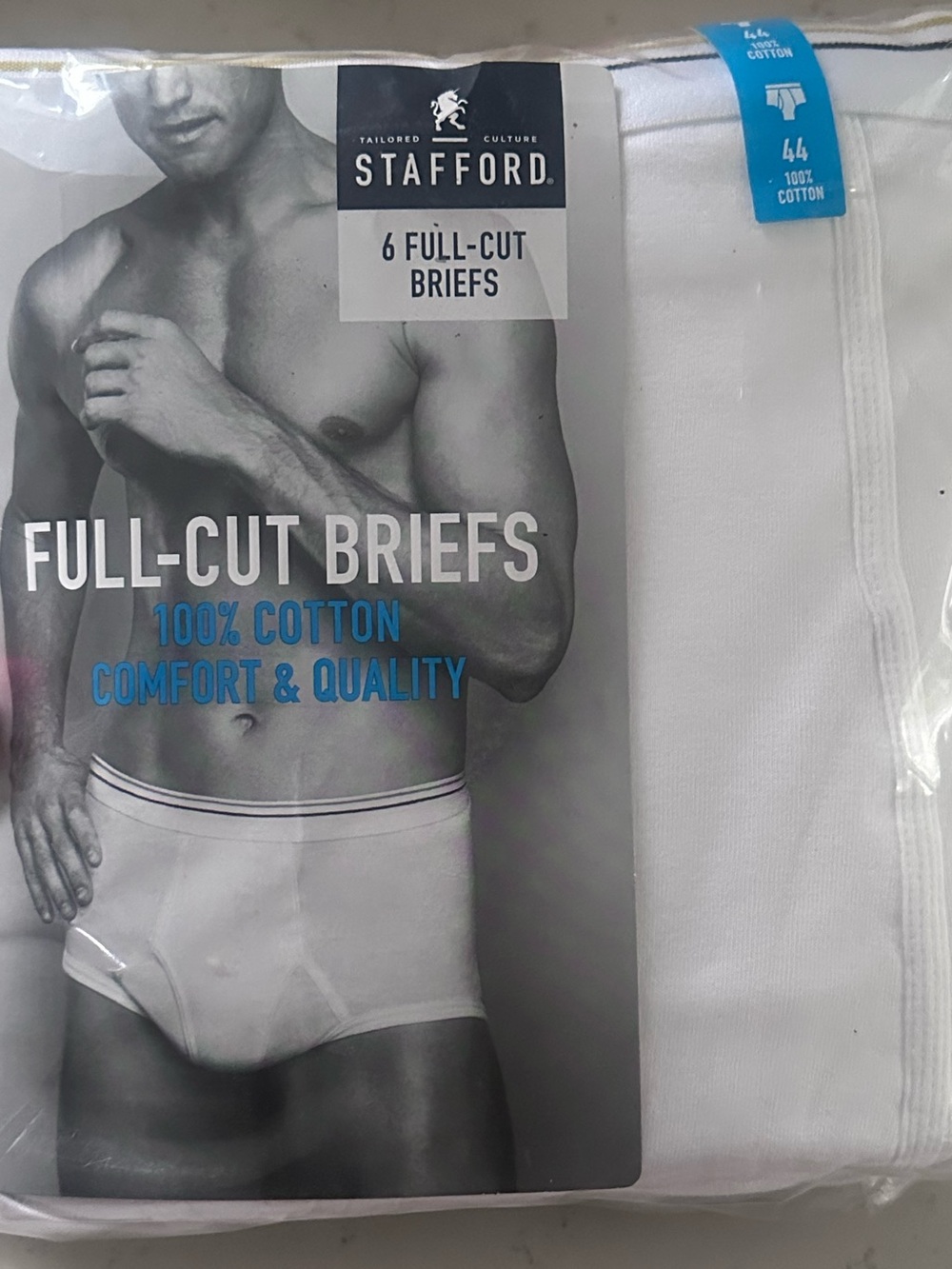 Stafford White Men’s Full-Cut Briefs - 6 Pack